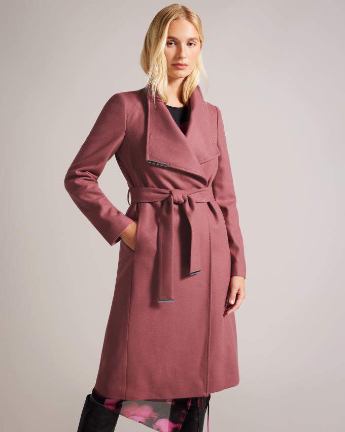 Manteau Ted Baker Wool Wrap Rose Femme | NHM-02433145